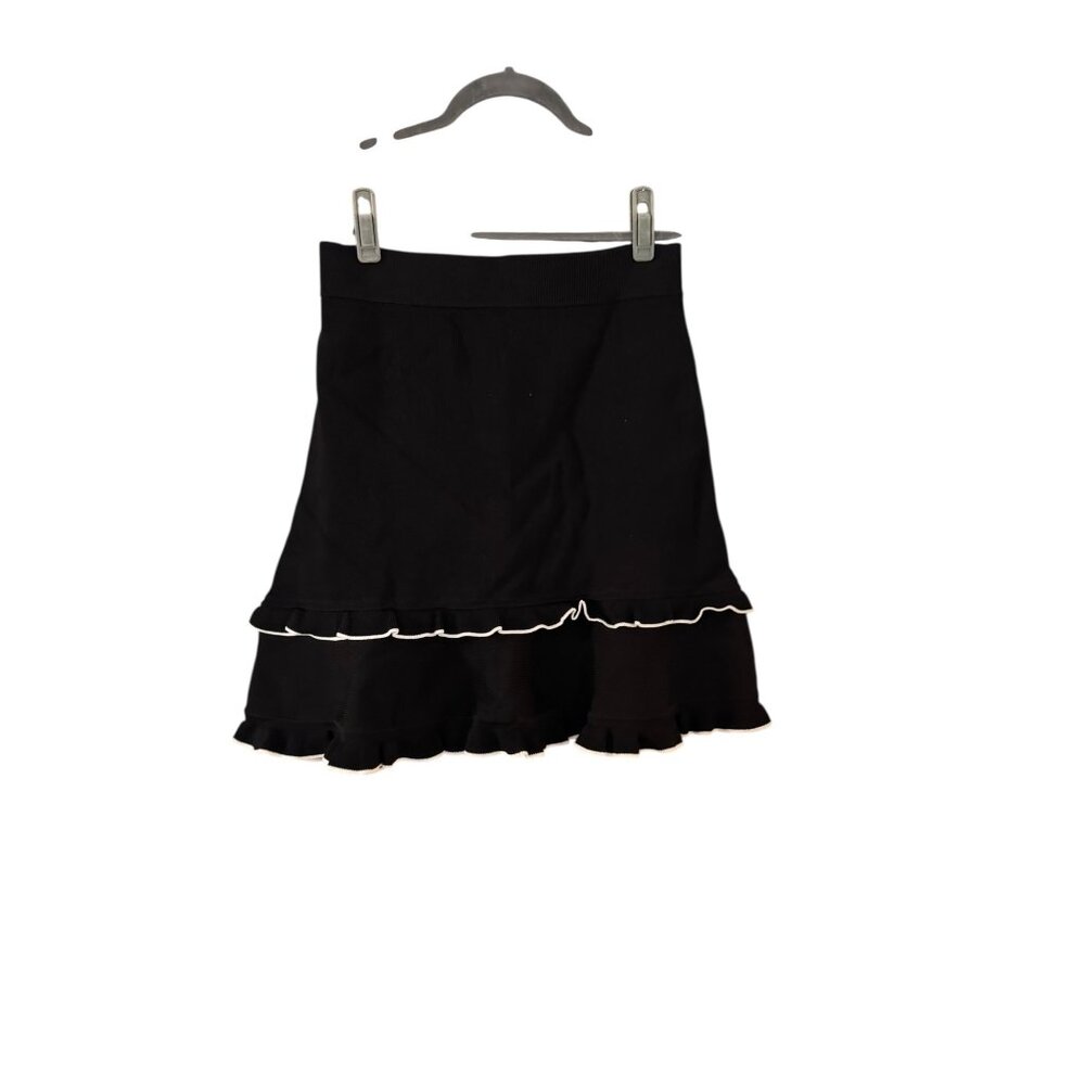 Michael Kors Knit Sweater Ruffle Layer Skirt Sz Medium Women’s Black B&W - Picture 1 of 7